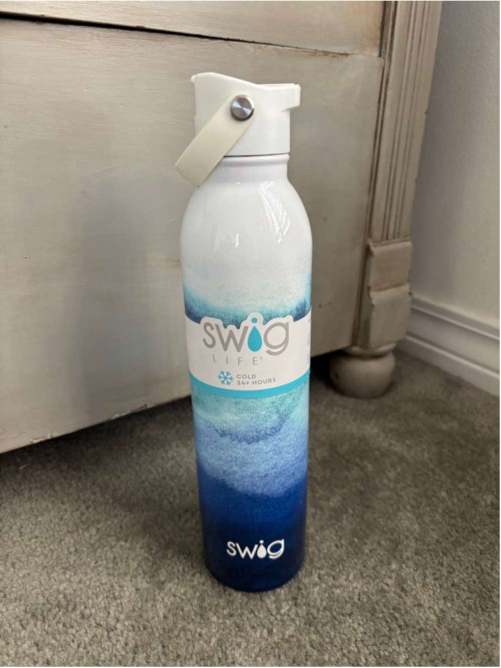 NWT Swig Life Insulated Water Bottle with Straw and Lid Stainless Steel 750ml